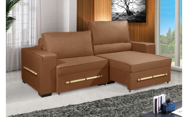 Sofá Retrátil e Reclinável 2.30m ESTILO ESTOFADOS - CHAYENE com SoftGel D33 Linho "Terracota" Sofá Retrátil e Reclinável 2.30m ESTILO ESTOFADOS - CHAYENE com SoftGel D33 Linho "Terracota"