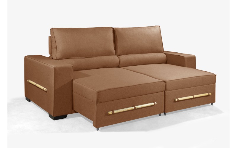 Sofá Retrátil e Reclinável 2.30m ESTILO ESTOFADOS - CHAYENE com SoftGel D33 Linho "Terracota" Sofá Retrátil e Reclinável 2.30m ESTILO ESTOFADOS - CHAYENE com SoftGel D33 Linho "Terracota"