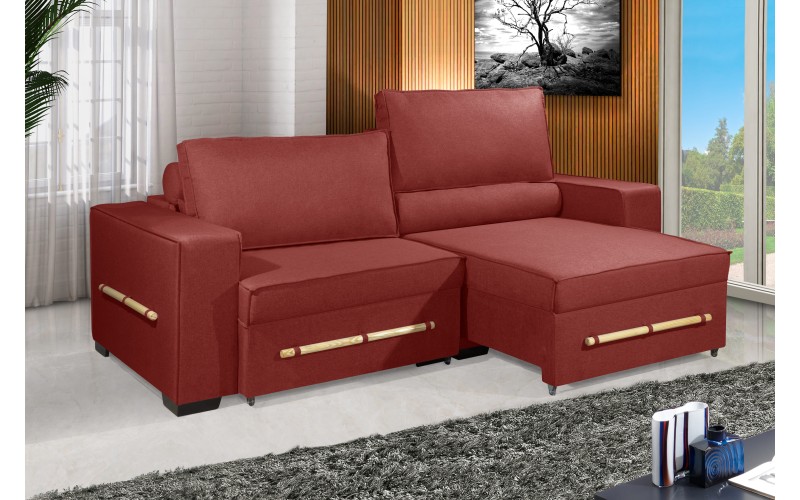 Sofá Retrátil e Reclinável 2.70m ESTILO ESTOFADOS - CHAYENE com SoftGel D33 Linho "Vermelho" Sofá Retrátil e Reclinável 2.70m ESTILO ESTOFADOS - CHAYENE com SoftGel D33 Linho "Vermelho"