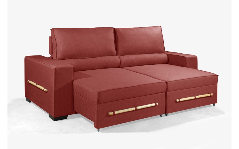 Sofá Retrátil e Reclinável 2.70m ESTILO ESTOFADOS - CHAYENE com SoftGel D33 Linho "Vermelho" Sofá Retrátil e Reclinável 2.70m ESTILO ESTOFADOS - CHAYENE com SoftGel D33 Linho "Vermelho"