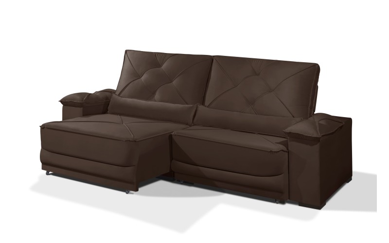 Sofá Retrátil e Reclinável 2.20m ESTILO ESTOFADOS - ODIN com SoftGel D33 Velusoft "Marrom" Sofá Retrátil e Reclinável 2.20m ESTILO ESTOFADOS - ODIN com SoftGel D33 Velusoft "Marrom"