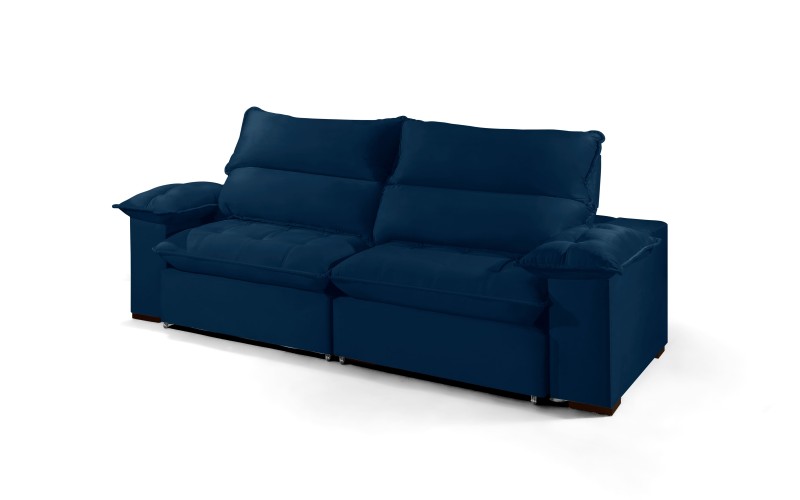 Sofá Retrátil e Reclinável 2.50m ESTILO ESTOFADOS - OSLO com SoftGel D33 Velusoft "Azul" Sofá Retrátil e Reclinável 2.50m ESTILO ESTOFADOS - OSLO com SoftGel D33 Velusoft "Azul"
