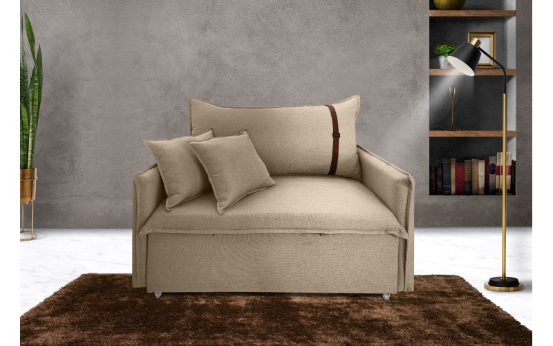 Poltrona Sofá Cama Valence Premium 140cm SoftGel D33 Linho Bege Poltrona Sofá Cama Valence Premium 140cm SoftGel D33 Linho Bege