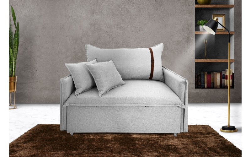 Poltrona Sofá Cama Valence Premium 140cm SoftGel D33 Linho Cinza Claro Poltrona Sofá Cama Valence Premium 140cm SoftGel D33 Linho Cinza Claro