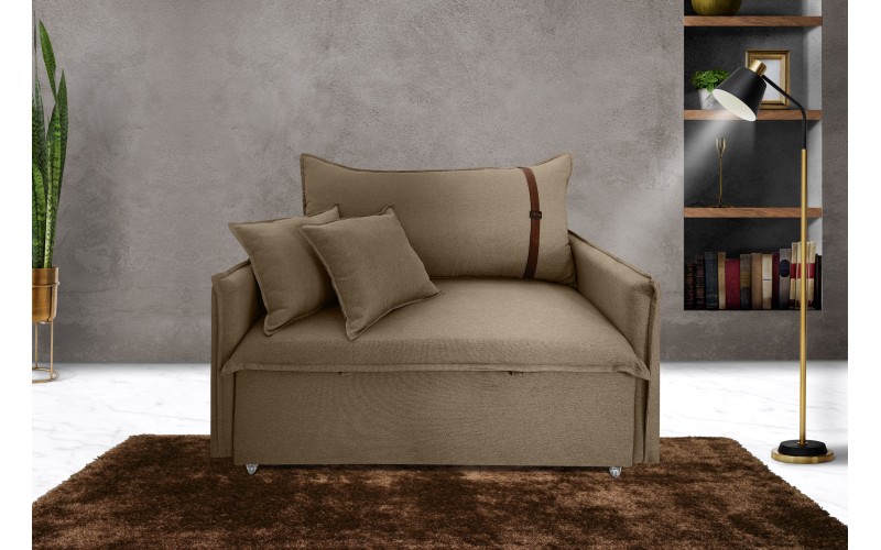 Poltrona Sofá Cama Valence Premium 120cm SoftGel D33 Linho Marrom Poltrona Sofá Cama Valence Premium 120cm SoftGel D33 Linho Marrom