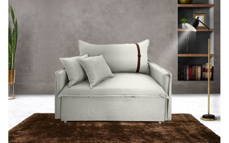 Poltrona Sofá Cama Valence Premium 130cm SoftGel D33 Linho Palha Poltrona Sofá Cama Valence Premium 130cm SoftGel D33 Linho Palha