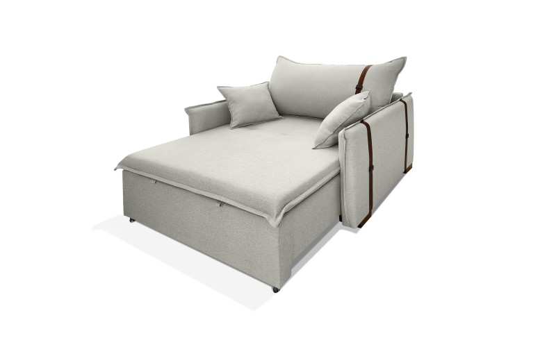 Poltrona Sofá Cama Valence Premium 130cm SoftGel D33 Linho Palha Poltrona Sofá Cama Valence Premium 130cm SoftGel D33 Linho Palha