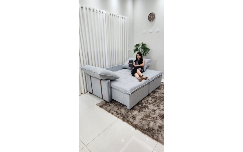 Sofá Valence Slim sem Caixa Premium 2.00m SoftGel 33  Linho Cinza Claro