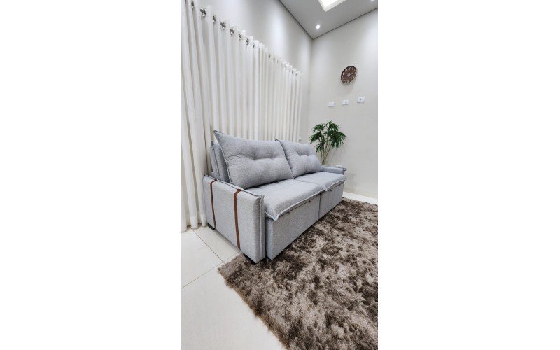 Sofá Valence Slim sem Caixa Premium 2.00m SoftGel 33  Linho Cinza Claro