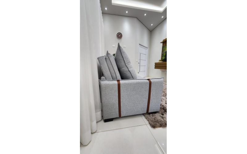 Sofá Valence Slim sem Caixa Premium 2.00m SoftGel 33  Linho Cinza Claro
