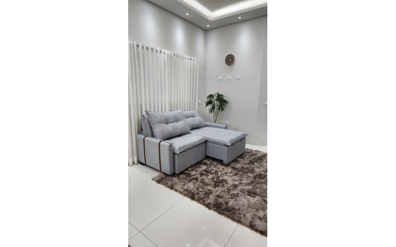 Sofá Valence Slim sem Caixa Premium 2.00m SoftGel 33  Linho Cinza Claro