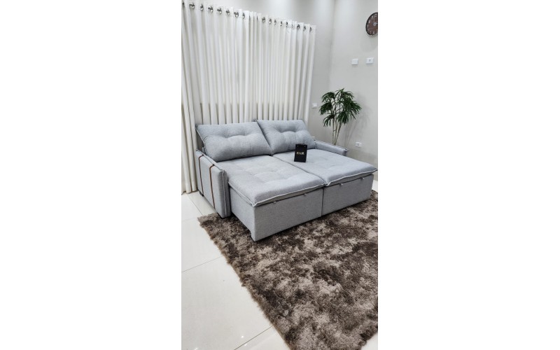 Sofá Valence Slim sem Caixa Premium 2.00m SoftGel 33  Linho Cinza Claro
