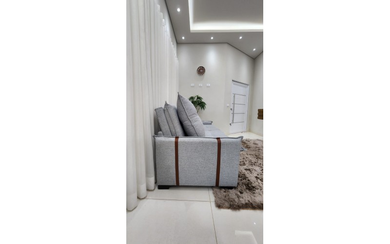 Sofá Valence Slim sem Caixa Premium 2.00m SoftGel 33  Linho Cinza Claro