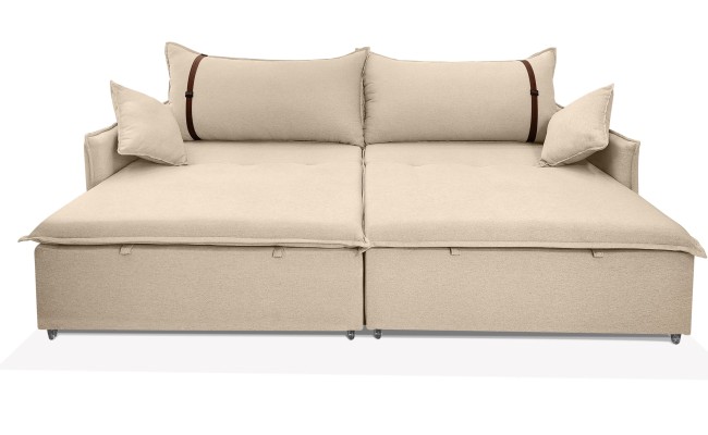 Sofá Valence Slim sem Caixa Premium 2.20m SoftGel 33  Linho Bege
